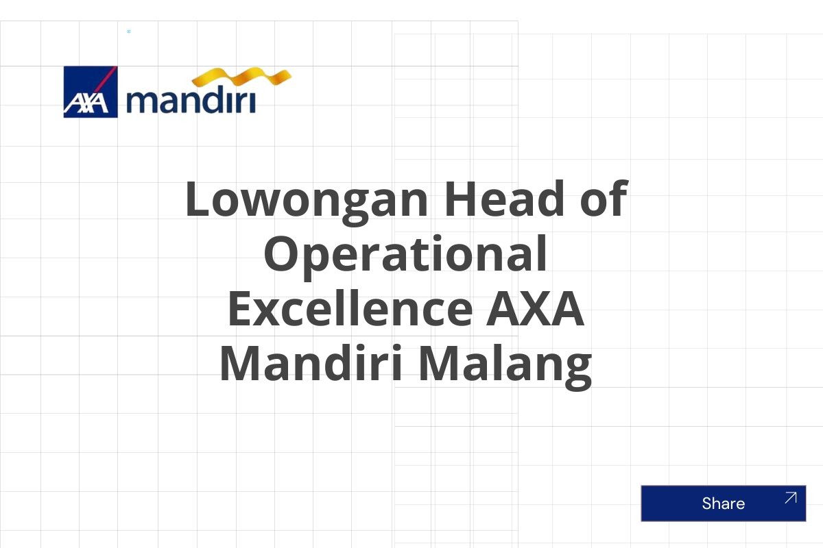 Lowongan Head of Operational Excellence AXA Mandiri Malang