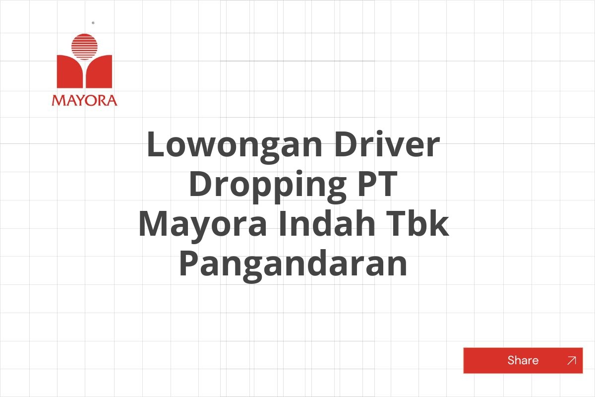 Lowongan Driver Dropping PT Mayora Indah Tbk Pangandaran
